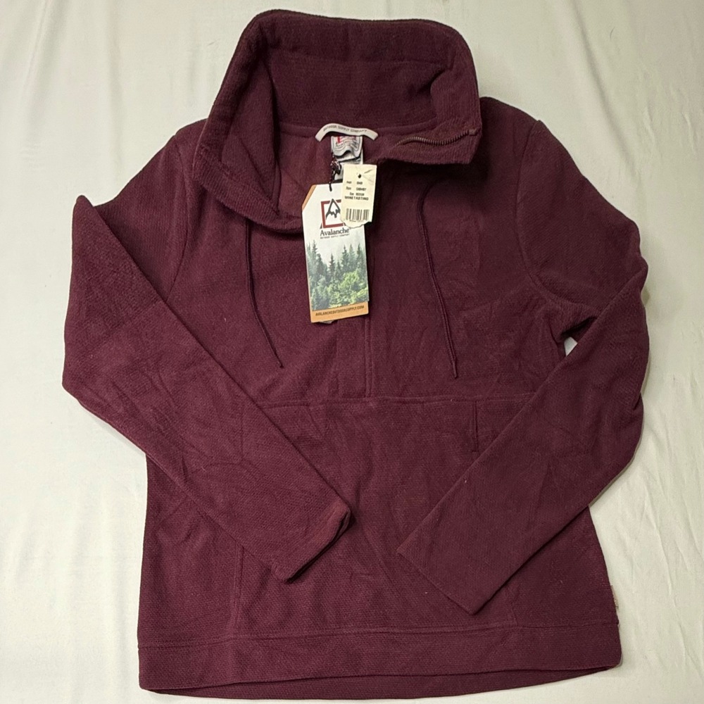 Avalanche Outdoor Supply Womens Fleece Quarter Zip Pullover Winetasting NWT T1